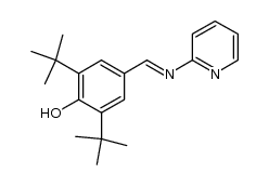 (E)-2,6-di-tert-butyl-4-((pyridin-2-ylimino)methyl)phenol结构式
