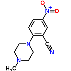 5-硝基-2-(4-甲基哌嗪-1-基)苯甲腈结构式