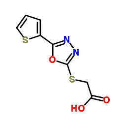 {[5-(2-Thienyl)-1,3,4-oxadiazol-2-yl]sulfanyl}acetic acid Structure