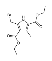 5-溴甲基-3-甲基-1H-吡咯-2,4-二羧酸二乙酯结构式
