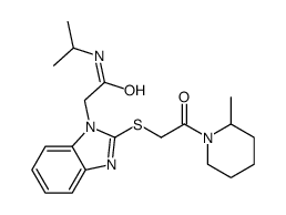 1H-Benzimidazole-1-acetamide,N-(1-methylethyl)-2-[[2-(2-methyl-1-piperidinyl)-2-oxoethyl]thio]-(9CI)结构式