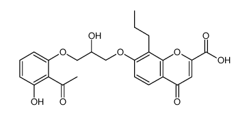 7-[3-(2-acetyl-3-hydroxy-phenoxy)-2-hydroxy-propoxy]-4-oxo-8-propyl-4H-chromene-2-carboxylic acid Structure