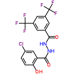 N'-[3,5-Bis(trifluoromethyl)benzoyl]-5-chloro-2-hydroxybenzohydrazide Structure
