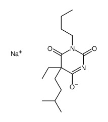 1-Butyl-5-ethyl-5-isopentyl-2-sodiooxy-4,6(1H,5H)-pyrimidinedione结构式