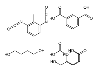 1,3-苯二羧酸与1,4-丁二醇、1,3-二异氰酸根合甲苯己二酸和1,6-己二醇的聚合物结构式