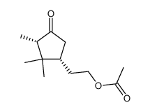 cis-4-(2-Acetoxyethyl)-2.3.3-trimethyl-cyclopentanon结构式
