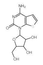 5-amino-2-[3,4-dihydroxy-5-(hydroxymethyl)oxolan-2-yl]-9-thia-2,4-diazabicyclo[4.3.0]nona-4,7,10-trien-3-one structure