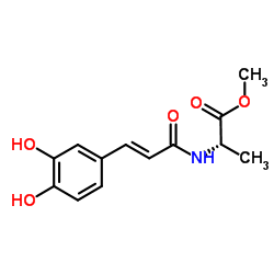 N-[(2E)-3-(3,4-二羟基苯基)-1-氧-2-丙烯基]-L-丙氨酸,甲酯结构式