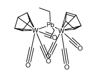{(η5-cyclopentadienyl)W(CO)3}2PbEt2结构式
