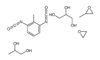 1,2,3-丙三醇与1,3-二异氰酸根合甲苯、甲基环氧乙烷、环氧乙烷、1,2-丙二醇和异壬基苯基醚的聚合物结构式
