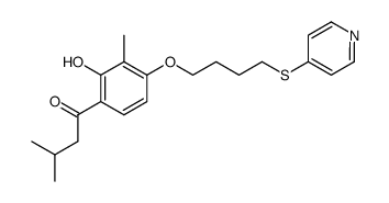 1-{2-hydroxy-3-methyl-4-[4-(pyridin-4-ylthio)butoxy]phenyl}-3-methylbutan-1-one结构式