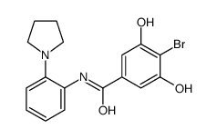 4-bromo-3,5-dihydroxy-N-[2-(1-pyrrolidinyl)phenyl]benzamide Structure