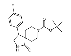 rac-4-(4-fluorophenyl)-1-oxo-2,8-diazaspiro[4.5]decane-8-carboxylic acid tert-butyl ester Structure