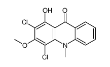 2,4-dichloro-1-hydroxy-3-methoxy-10-methylacridin-9-one Structure