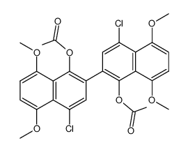 1,1'-Diacetoxy-4,4'-dichlor-5,5',8,8'-tetramethoxy-2,2'-binaphthyl结构式