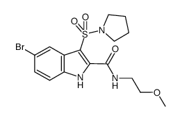 5-bromo-N-(2-methoxyethyl)-3-(pyrrolidin-1-ylsulfonyl)-1H-indole-2-carboxamide Structure