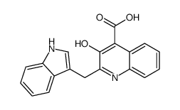 3-hydroxy-2-(1H-indol-3-ylmethyl)quinoline-4-carboxylic acid结构式