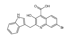 7-bromo-3-hydroxy-2-(1H-indol-3-ylmethyl)quinoline-4-carboxylic acid Structure