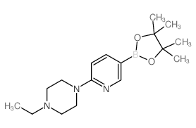 2-(4-乙基-哌嗪-1-基)吡啶-5-硼酸频那醇酯结构式