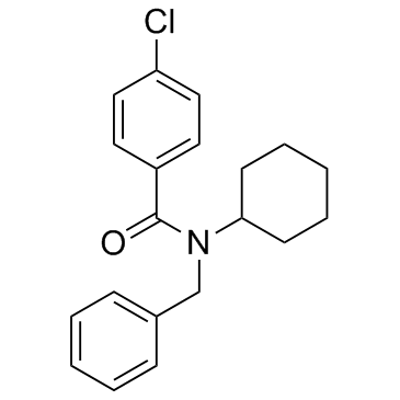 4-氯-N-环己基-N-(苯基甲基)苯甲酰胺结构式