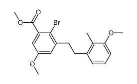 methyl 2-bromo-5-methoxy-3-(2'-(3''-methoxy-2''-methylphenyl)ethyl)benzoate Structure