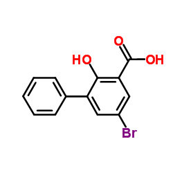 5-Bromo-2-hydroxy-3-biphenylcarboxylic acid structure