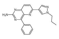 4-phenyl-6-(1-propyl-1H-pyrazol-4-yl)pyrido[3,2-d]pyrimidin-2-ylamine结构式
