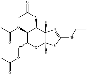 (3AR,SR,6S,7R,7AR)-5-(乙酰氧基甲基)-2-(乙基氨基)-5,6,7,7-四氢-3H-吡喃并[3,2-D]噻唑-6,7-二基二乙酸酯结构式