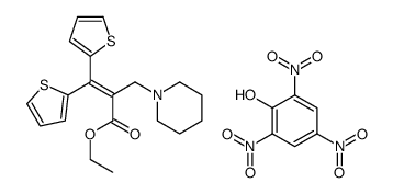 ethyl 2-(piperidin-1-ylmethyl)-3,3-dithiophen-2-ylprop-2-enoate,2,4,6-trinitrophenol Structure