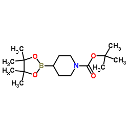 1-N-叔丁氧羰基哌啶-4-硼酸频哪醇酯结构式