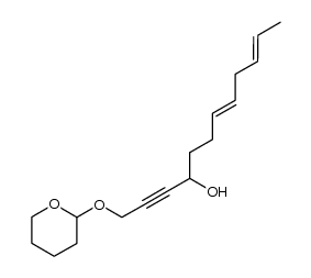 1-tetrahydropyran-2-yloxy-dodeca-7t,10t-dien-2-yn-4-ol结构式