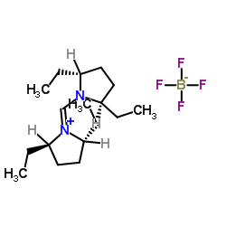 (2R,5R)-1-{[(2R,5R)-2,5-Diethylpyrrolidin-1-yl]methylene}-2,5-diethylpyrrolidinium tetrafluoroborate, min. 97 Structure