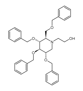 N-(2-hydroxy-ethyl)-2,3,4,6-tetra-O-benzyl-1-deoxynojirimycin Structure