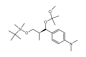 3-t-butyldimethylsilyloxy-1-(4'-N,N-dimethylaminophenyl)-1-(2-methoxypropyloxy)-2-(S)-methylpropane结构式