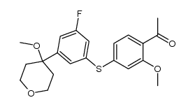 4'-[5-fluoro-3-(4-methoxytetrahydropyran-4-yl)phenylthio]-2'-methoxyacetophenone结构式