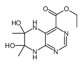5,6,7,8-Tetrahydro-6,7-dihydroxy-6,7-dimethyl-4-pteridinecarboxylic acid ethyl ester structure