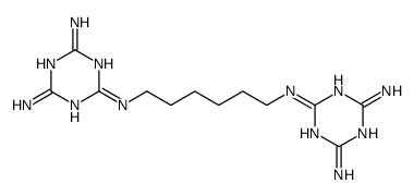 2-N-[6-[(4,6-diamino-1,3,5-triazin-2-yl)amino]hexyl]-1,3,5-triazine-2,4,6-triamine Structure