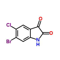 6-溴-5-氯-1H-吲哚-2,3-二酮结构式