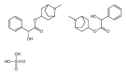 (8-methyl-8-azabicyclo[3.2.1]octan-3-yl) 2-hydroxy-2-phenylacetate,sulfuric acid Structure
