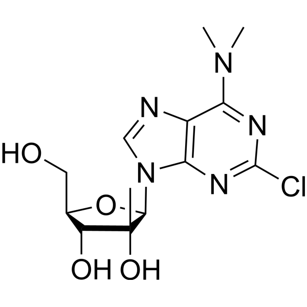 2-Chloro-2’-β-C-methyl-6-N,N-dimethyladenosine Structure