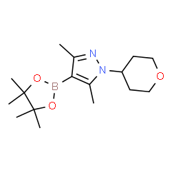 3,5-二甲基-1-(四氢-2H-吡喃-4-基)-4-(4,4,5,5-四甲基-1,3,2-二氧硼杂环戊烷-2-基)-1H-吡唑结构式