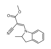 2-氰基-3-(2,3-二氢-2-甲基-1H-吲哚-1-基)-2-丙烯酸甲酯结构式