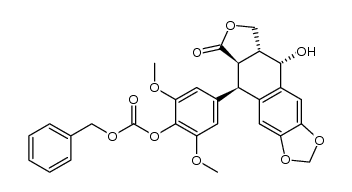 4'-demethyl-4'-O-(benzoyloxycarbonyl)epipodophyllotoxin结构式