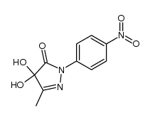 4,4-dihydroxy-3-methyl-1-(4-nitrophenyl)-1,4-dihydropyrazol-5-one结构式