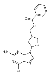 (5-(2-amino-6-chloro-9H-purin-9-yl)tetrahydrofuran-3-yl)methyl benzoate结构式