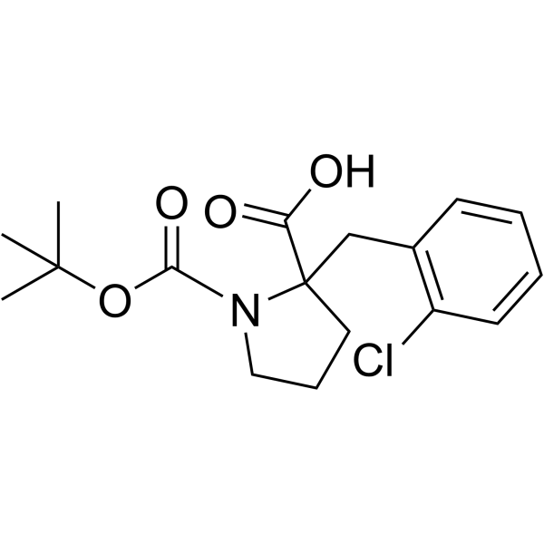 Boc-α-(2-氯苄基)-DL-Pro-OH结构式
