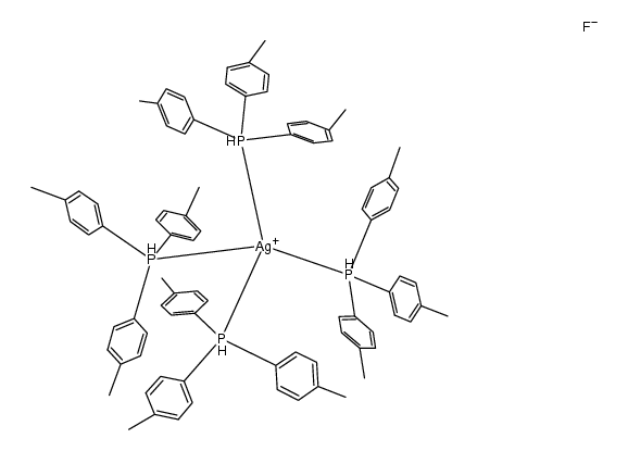tetrakis(tri-p-tolyl-l5-phosphanyl)silver(V) fluoride Structure