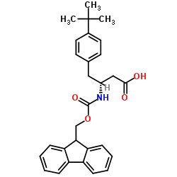 Fmoc-(R)-3-氨基-4-(4-叔丁基苯基)丁酸结构式