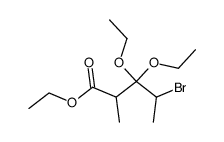 3,3-diethoxy-4-bromo-2-methyl-valeric acid ethyl ester Structure