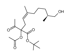 (Z)-(9S)-2-acetoxy-2-acetyl-5,9-dimethyl-10-hydroxydeca-4-enoic acid tert-butyl ester Structure